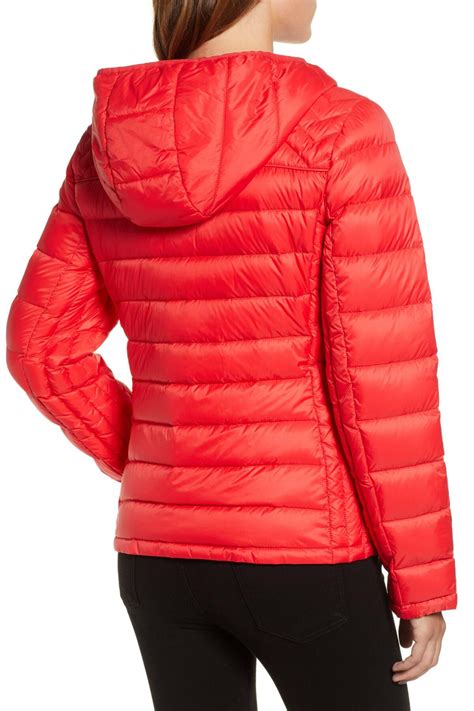 michael kors red down jacket|michael kors down packable jacket.